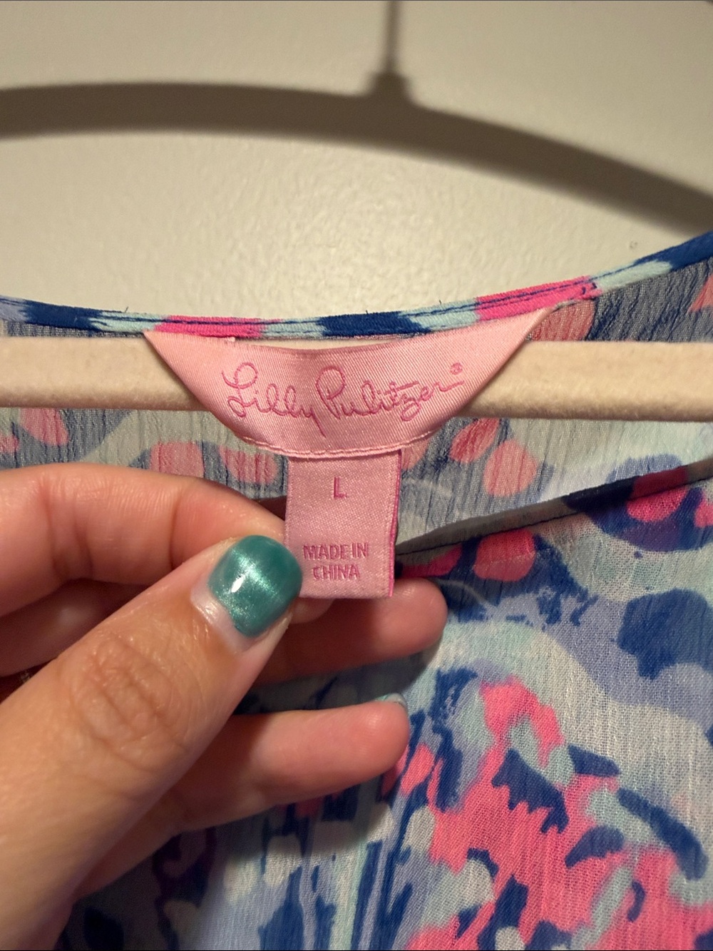 Lilly Pulitzer Blue and Pink Floral Tunic cover up top - Picture 3 of 7